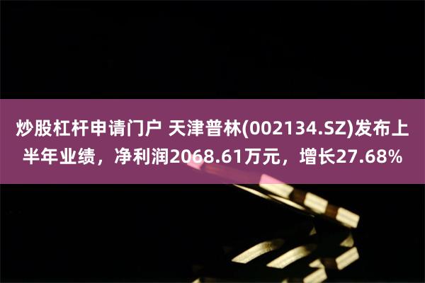 炒股杠杆申请门户 天津普林(002134.SZ)发布上半年业绩，净利润2068.61万元，增长27.68%