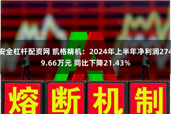 安全杠杆配资网 凯格精机：2024年上半年净利润2749.66万元 同比下降21.43%